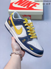 Nike Dunk Low Retro Sneakers in White and Navy