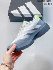 Adidas Adizero Evo SL Running Shoes, White and Grey