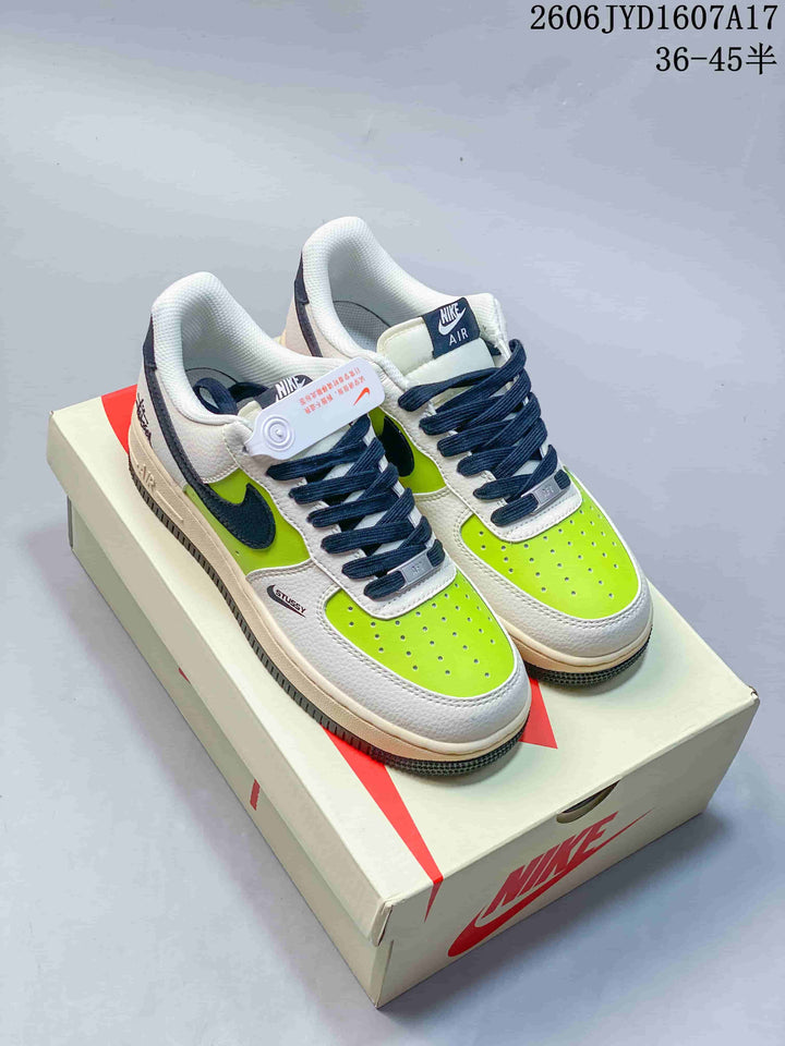Nike Air Force 1 '07 Low Sneakers in White, Lime and Navy