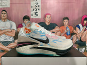 Nike Basketball Shoes in Gray Blue with Pink Accents