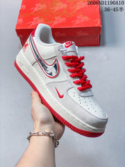 Nike Air Force 1 '07 Low Red and White Sneakers CS5288-722