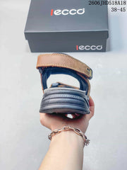 ECCO Open-Toe Adjustable Strap Sandals, Brown and Gray