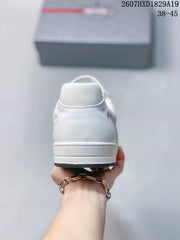 Prada Downtown White Leather Low-Top Sneakers 2607HXD1829A19