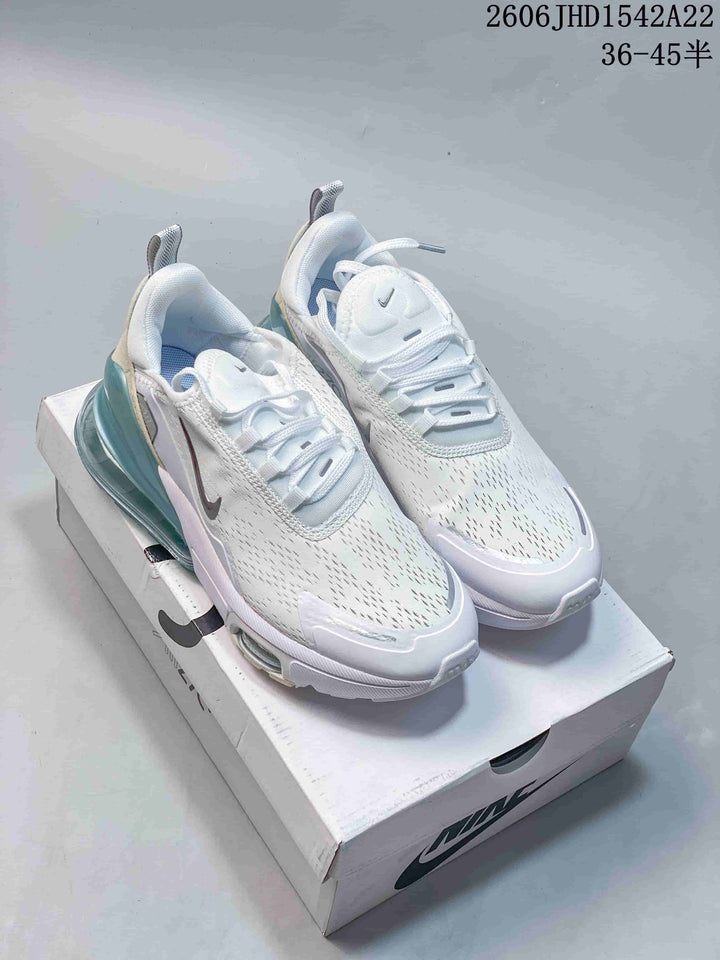 Nike Air Max 270 Premium White and Teal Sneakers