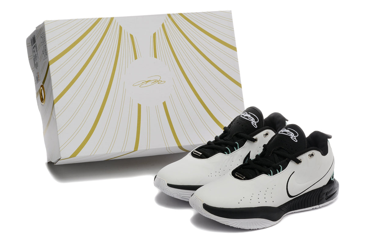 Nike 870-17 White and Black Basketball Sneakers