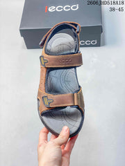 ECCO Open-Toe Adjustable Strap Sandals, Brown and Gray