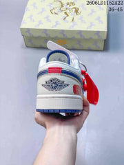 Nike Air Jordan 1 Low White Blue Red Sneakers