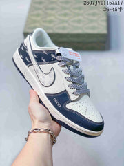 Louis Vuitton x Nike Dunk Low Blue Denim Sneakers 2607JVD1157A17