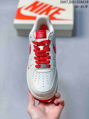 Nike Air Force 1 Low White Red Sneakers 2607JDD1359A19