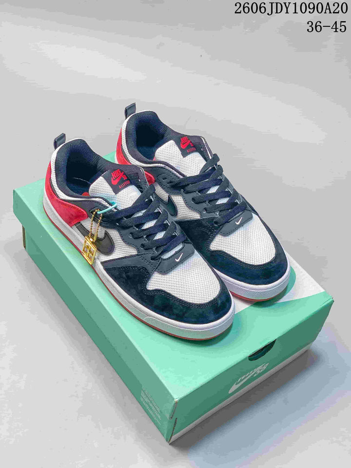 Nike SB Alleyoop Low-Top Skate Shoes in Black, White & Red