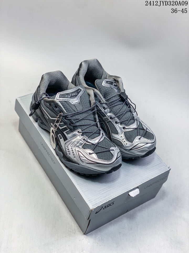ASICS GEL-KAYANO 14 Trail-Style Sneakers, Charcoal Silver