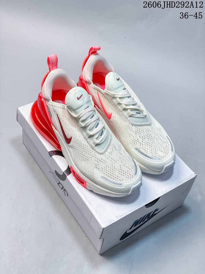 Nike Air Max 270 White and Red Sneakers