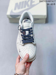 Travis Scott x Jordan 1 Low Sneakers White Black 2607VD1607A17