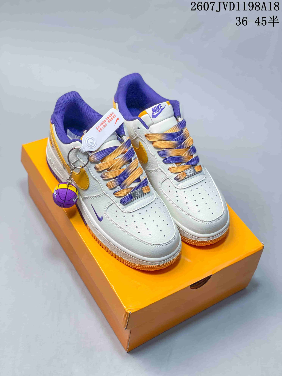 Nike Air Force 1 '07 Low White Purple Gold Sneakers