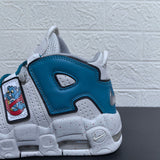 Nike Air More Uptempo Cartoon Bear Sneakers, White Blue Red