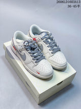 Nike Dunk Low Supreme-Style Sneakers in Cream and Grey