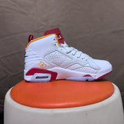 Jordan 6 Retro White and Red High-Top Sneakers