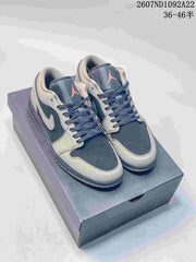 Jordan Air Jordan 1 Low Gray and Navy Sneakers 2607ND1092A22
