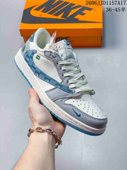 Jordan Air Jordan 1 Low White Grey Blue Sneakers