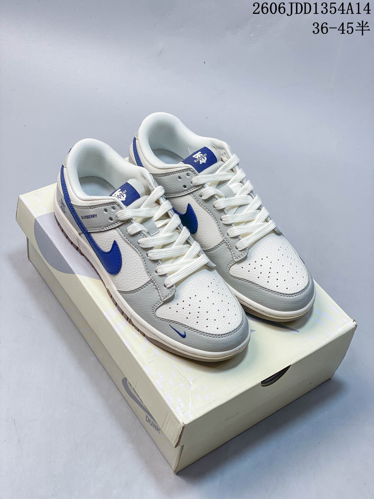 Nike Dunk Low DIY Custom White and Blue Sneakers