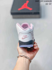 Jordan Air Jordan 5 Retro Kids Sneakers White Pink Gray