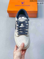 Nike SB Dunk Low White Navy Pattern Sneakers
