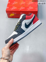 Nike Dunk Low Labubu Graphic Sneakers in White, Navy and Red