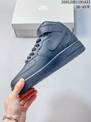 Nike Air Force 1 High-Top Sneakers with Ankle Strap, Gray