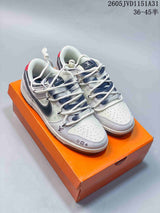 Nike SB Dunk Low White and Navy Custom Sneakers