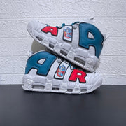 Nike Air More Uptempo Cartoon Bear Sneakers, White Blue Red