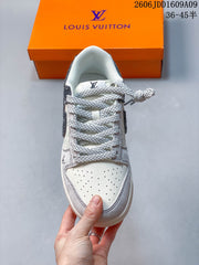 Nike SB Dunk Low Printed Gray and Cream Low-Top Sneakers
