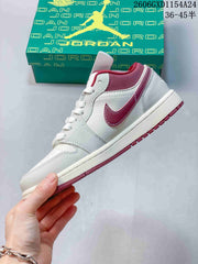 Air Jordan 1 Low Burgundy Graffiti Sneakers