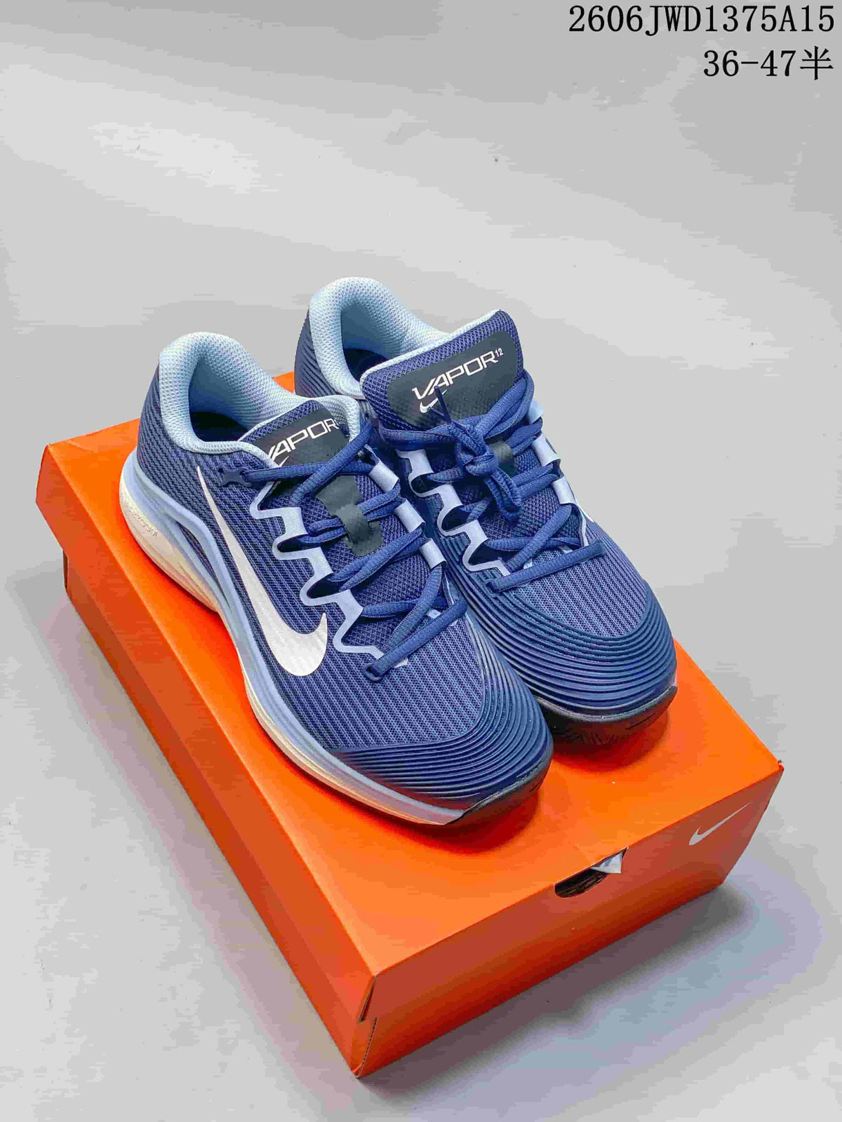 Nike Vapor 12 Tennis Shoes, Blue and White