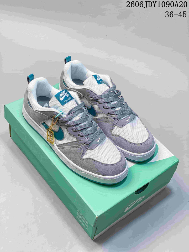 Nike SB Alleyoop Low-Top Skate Shoes in Gray and Teal