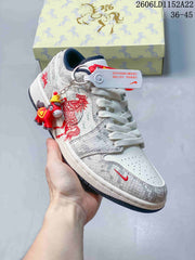 Jordan Air Jordan 1 Low White Grey Dragon Sneakers