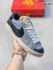 Nike Court Royale AC Patterned Low-Top Sneakers, Gray and Navy