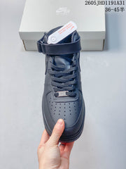 Nike Air Force 1 High-Top Sneakers with Ankle Strap, Gray
