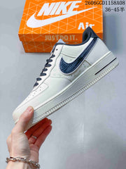 Nike Air Force 1 Low Cream and Navy Sneakers