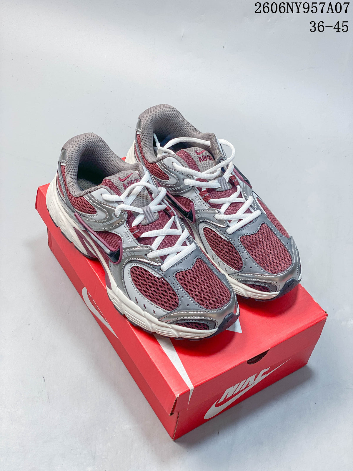 Nike V5 RNR Sneakers in Burgundy and Silver