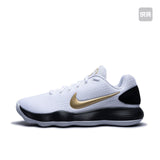 Nike White and Gold Basketball Sneakers