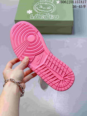 Jordan Air Jordan 1 Low Labubu Graphic Sneakers Pink and White