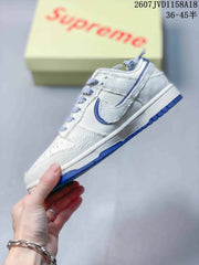 Nike SB Dunk Low Gray White Blue Skate Sneakers 2607JVD1158A18