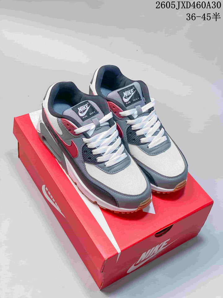 Nike Air Max 90 Sneakers in Grey, White and Red