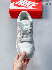 Nike Mini Swoosh Low-Top Sneakers in Sail and Grey