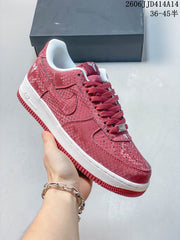 Nike Air Force 1 '07 Low Sneakers, White and Red