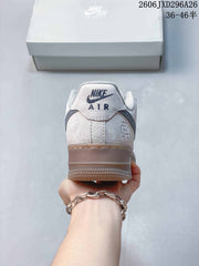 Nike Air Force 1 ’07 Low-Top Sneakers in White and Gray