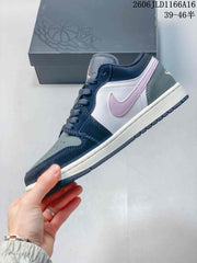 Jordan Air Jordan 1 Low Sneakers in Navy, Gray and Pink