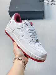 Nike Air Force 1 '07 Low Sneakers, White and Red