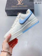 Nike Air Force 1 '07 Low Cream and Blue Sneakers