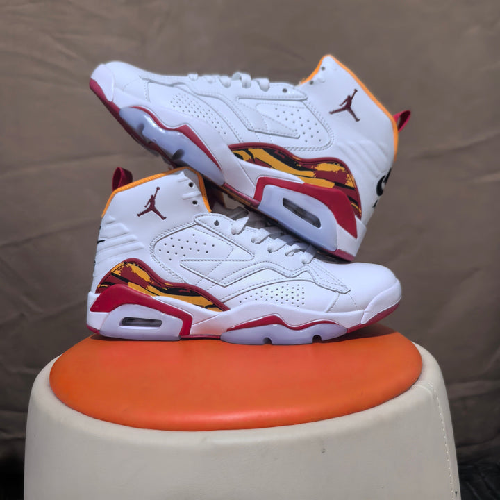 Jordan 6 Retro White and Red High-Top Sneakers